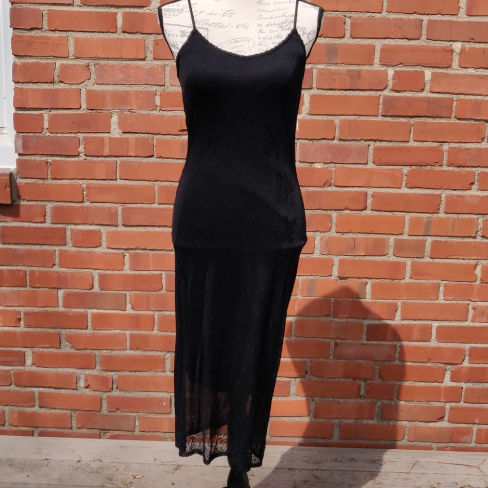 Elie Tahari Black Knit Stretch long dress. Sm